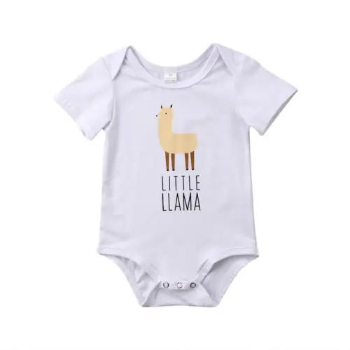 Хлопковый боди с рисунком ламы для новорожденных мальчиков и девочек комплект