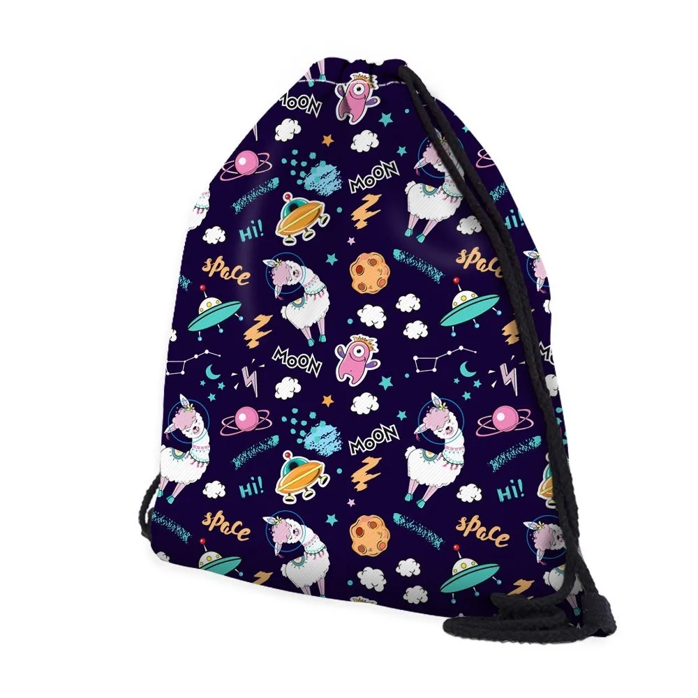 Deanfun водонепроницаемый рюкзак со шнурком печать Llama Galaxy Drawstring сумка логотип