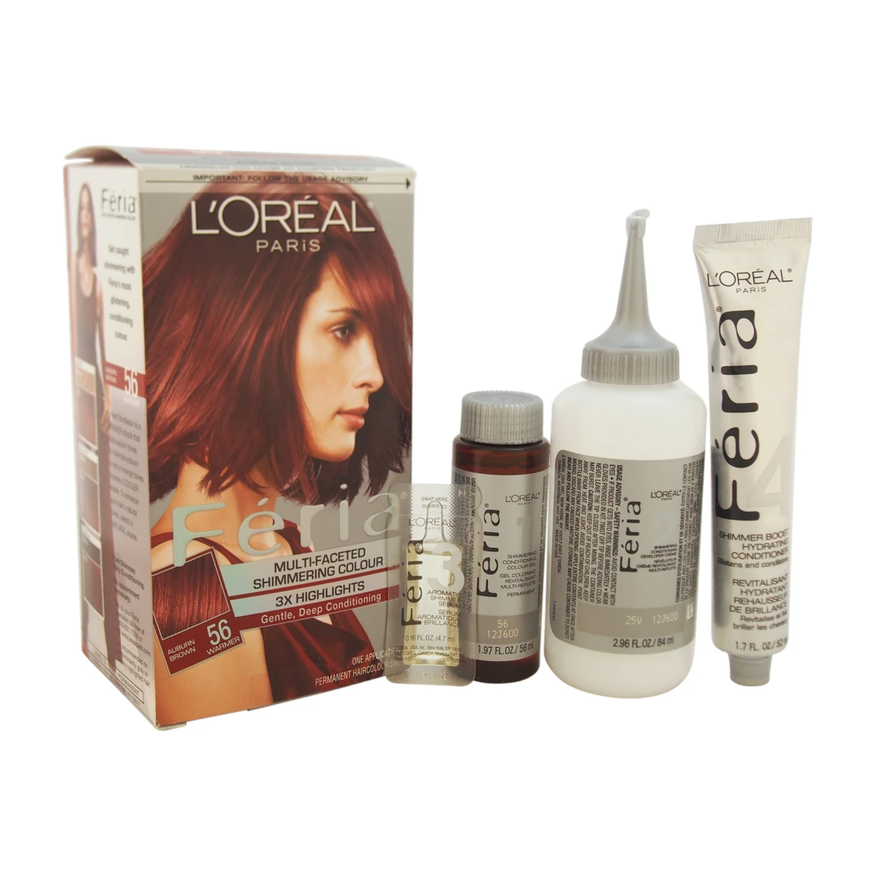 Feria многогранный мерцающий цвет 3X Highlights #56 Auburn Brown теплее от L'Oreal Paris для унисекс 1