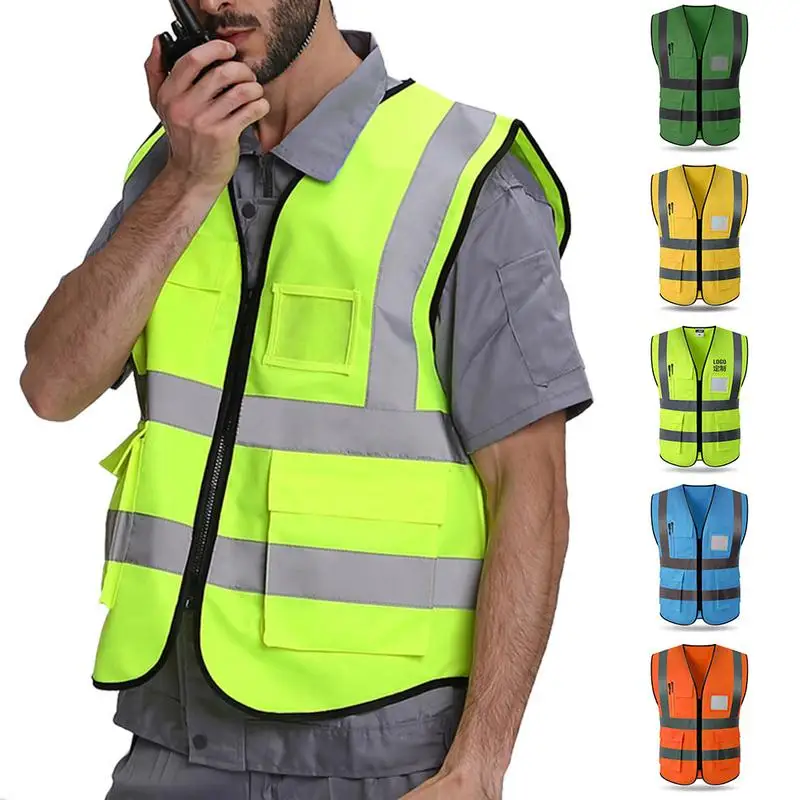 Уличная Ночная езда бег Hi Vis жилет безопасности Светоотражающая куртка для