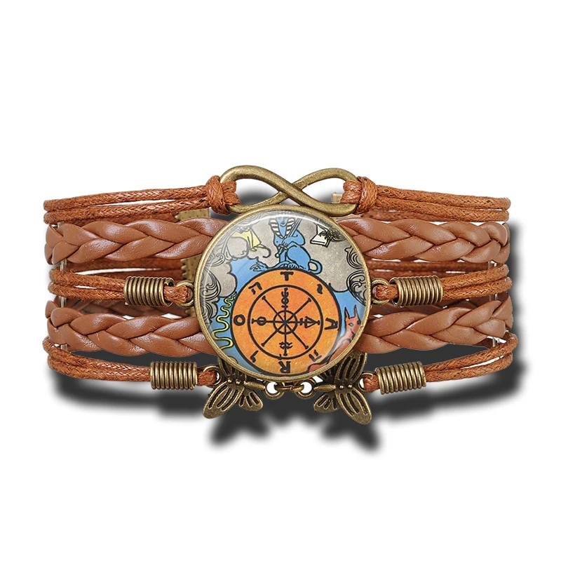 Ретро ручной компас бронзовый коричневый браслет стимпанк стеклянный купол