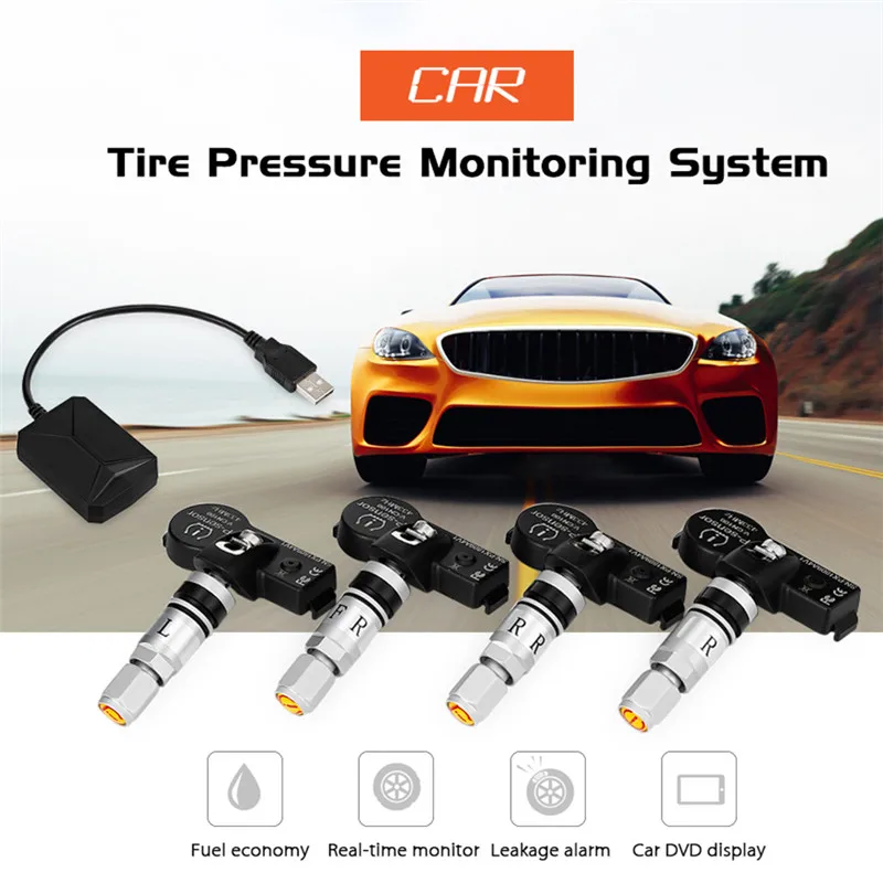 CST - TY06 Tire Pressure Monitoring System Digital Display USB TPMS 4 External/ Sensors For Most Vehicles | Автомобили и