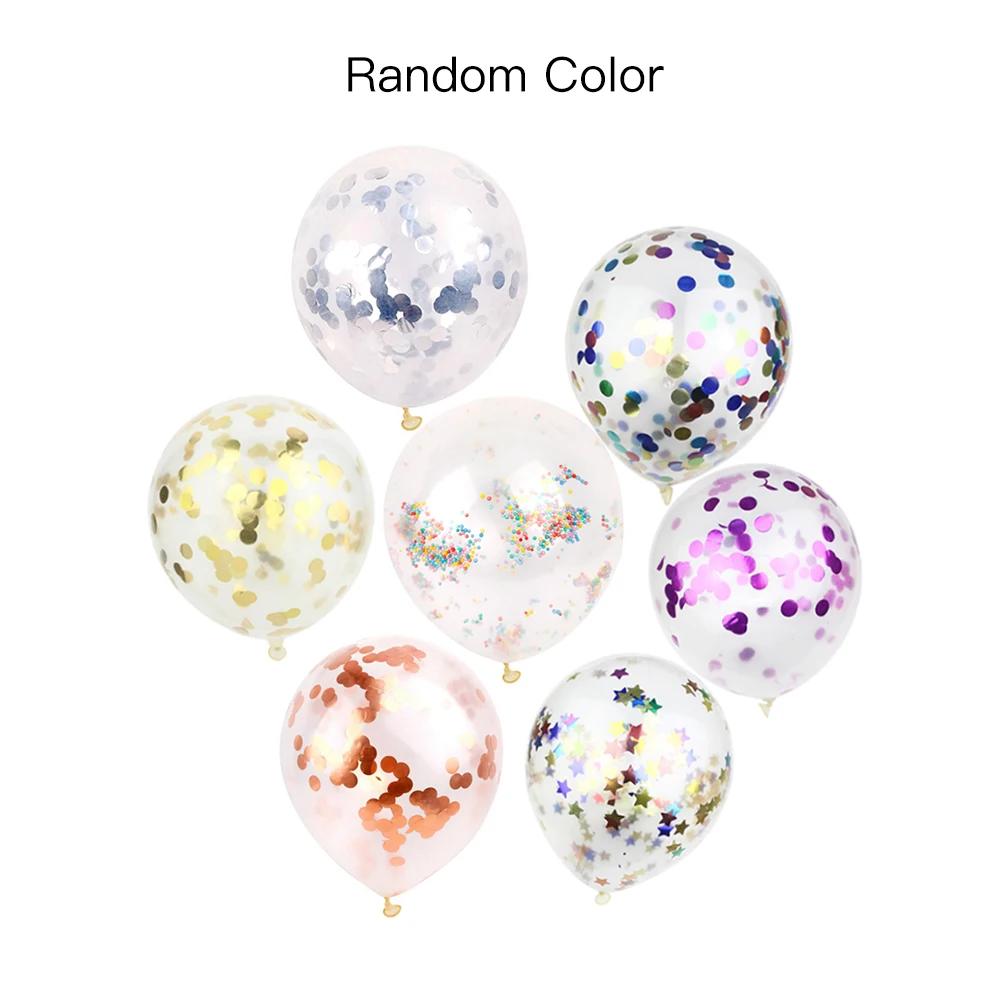 1Pc 12-inch Transparent Happy Birthday Balloon Magic Latex Sequins Confetti Party Wedding Decoration Supplies | Дом и сад
