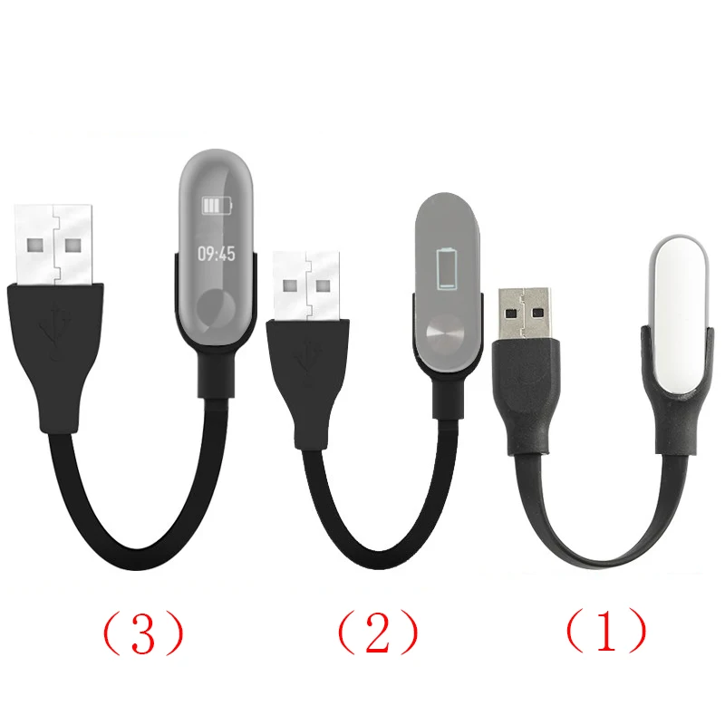 10 шт./лот USB кабель для зарядки шнур зарядного устройства смарт часов Xiaomi Mi Band 1 2