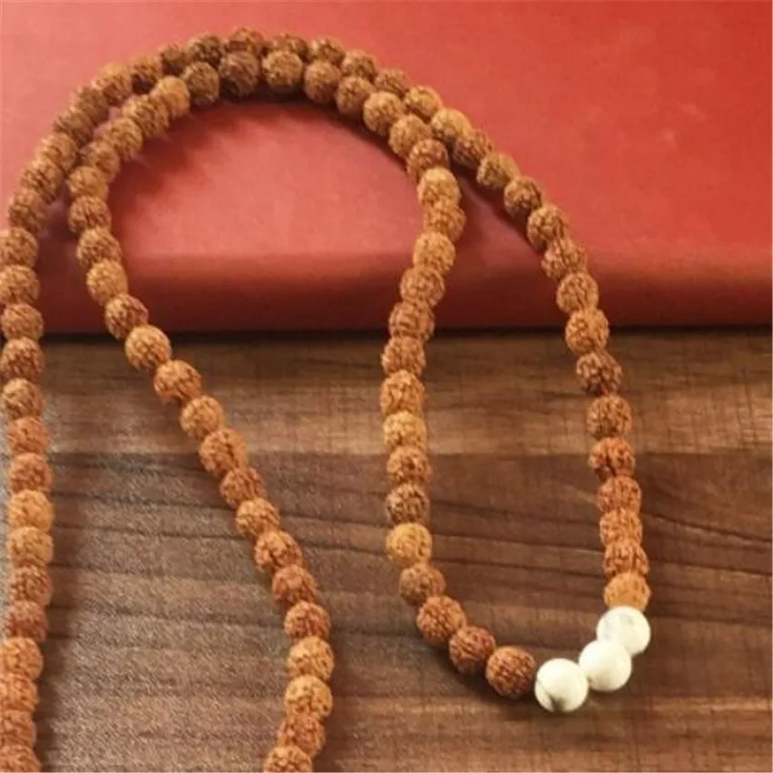 Браслет Howlite Rudraksha 8 мм 108 натуральный чакас Sutra волшебная энергия счастливая цепь