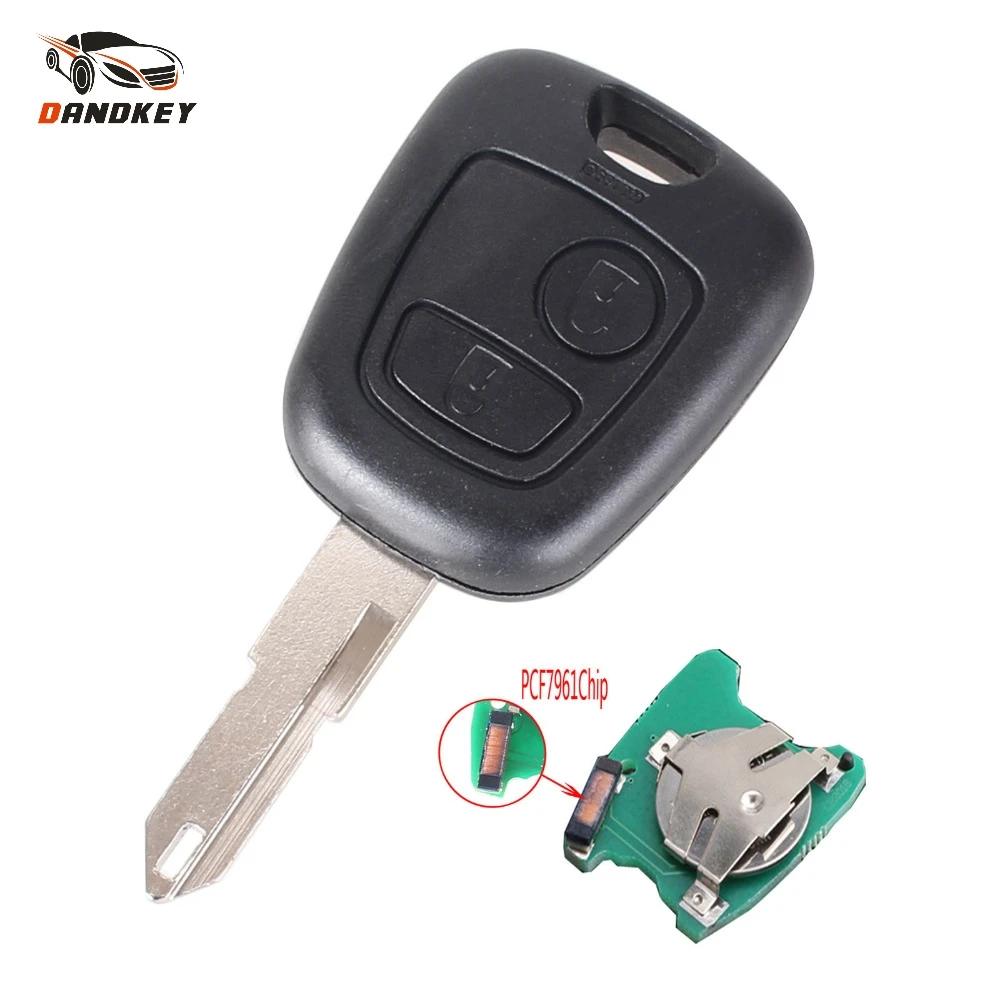 Дистанционный Автомобильный ключ Dandkey с 2 кнопками для Peugeot 206 306 405 433 МГц