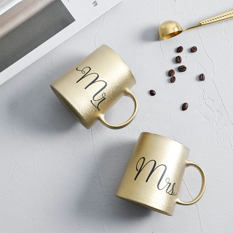 Золотая кофейная кружка Mr and Mrs чайные молочные чашки Креативный Свадебный