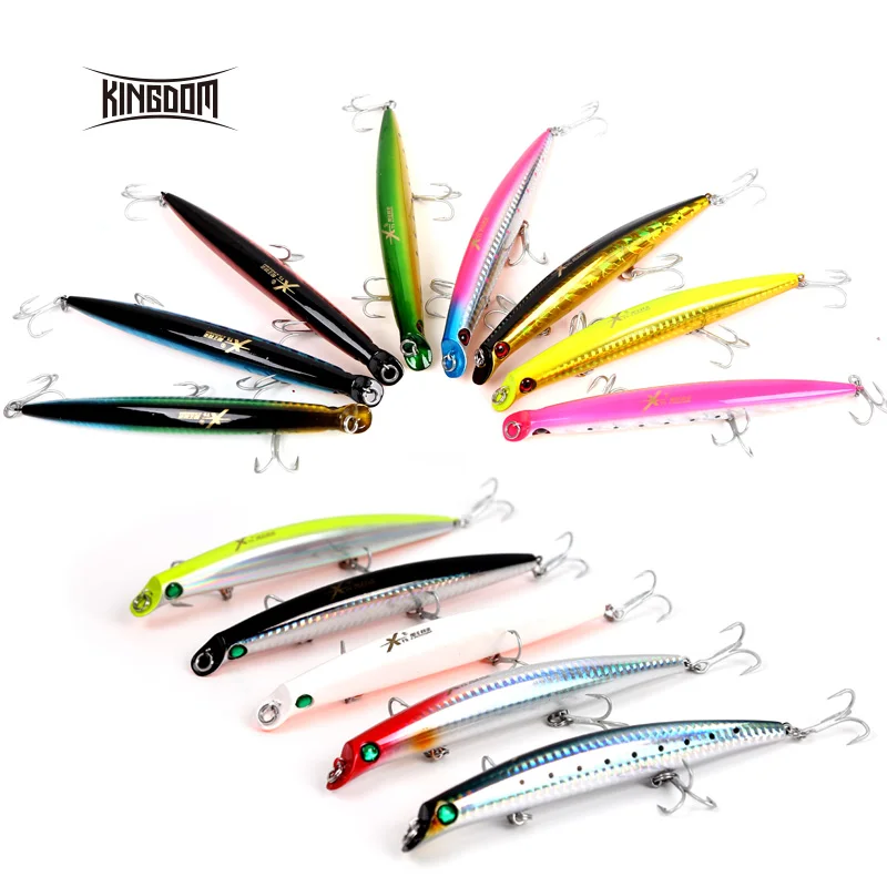 

Kingdom 2019 New Minnow Fishing Lures 95mm 8.1g 120mm 15.3g 130mm 21g Hard Baits Floating Artificial Bait Good Action Wobblers