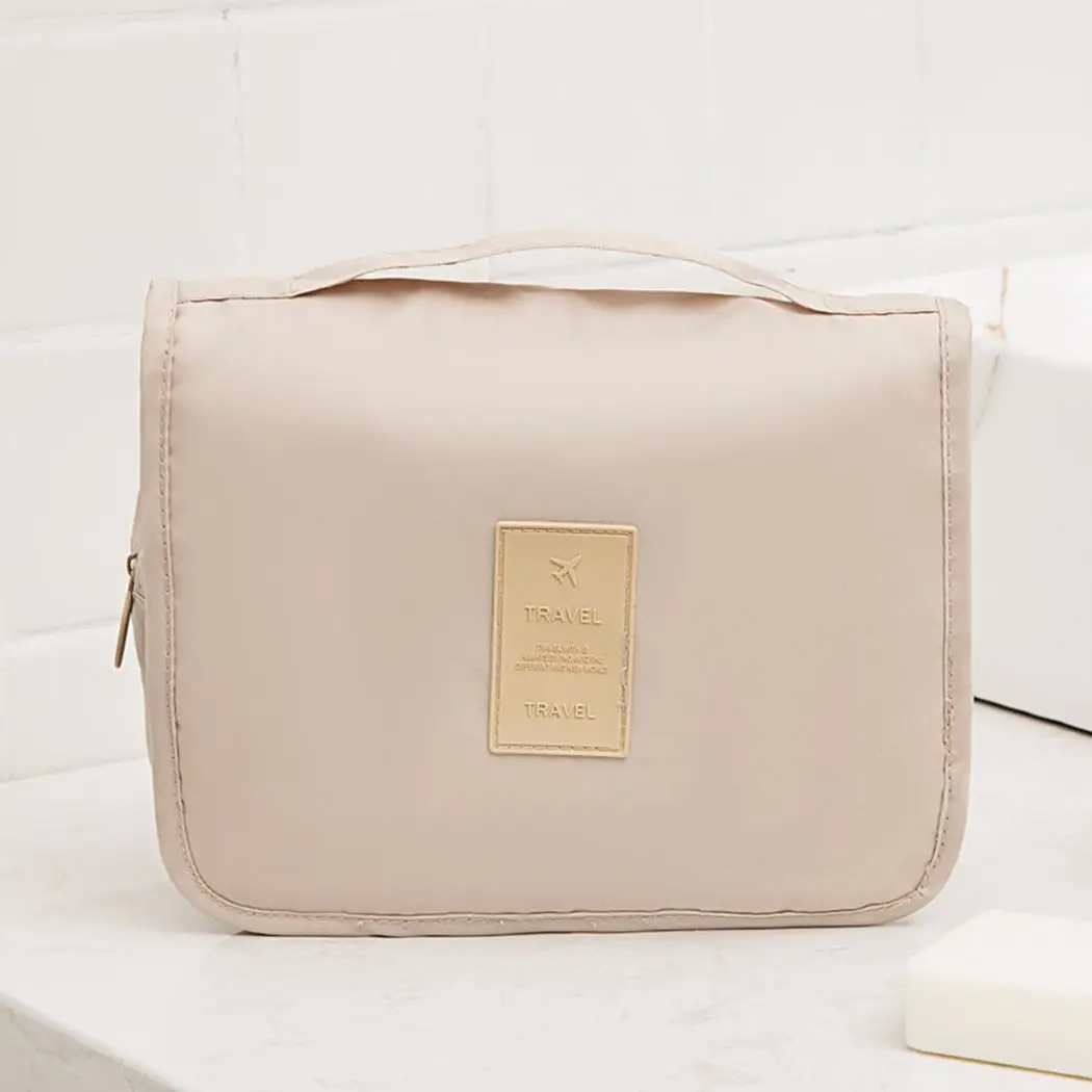 Foldable Storage Bag with Hook Cosmetic Casual Bathroom Travelling Travel Square Solid Print | Дом и сад