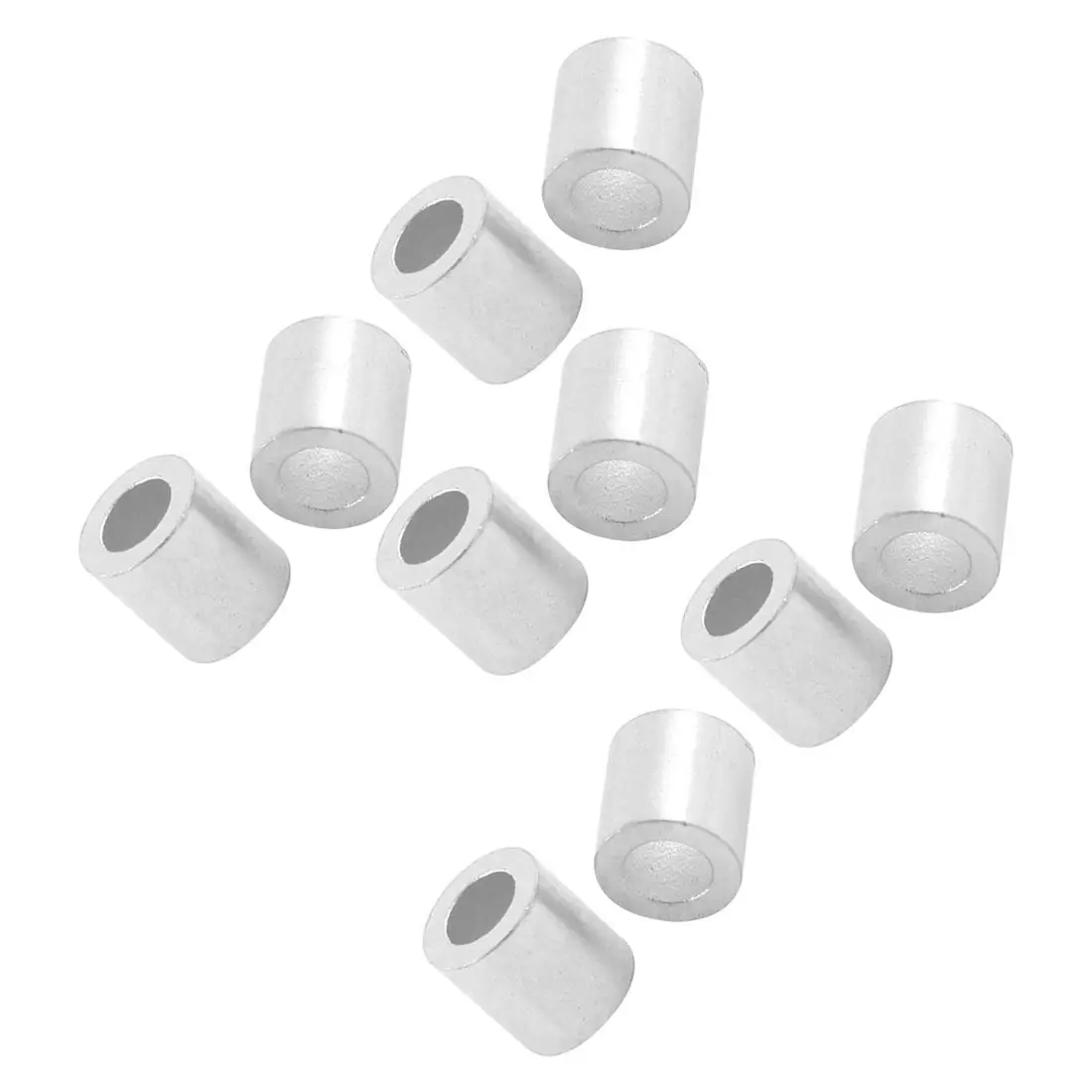 10 pieces Wire Rope Aluminum Ferrules Sleeves Silver Tone cable clamps huelsen Single Holes for 4mm wire rope press | Обустройство