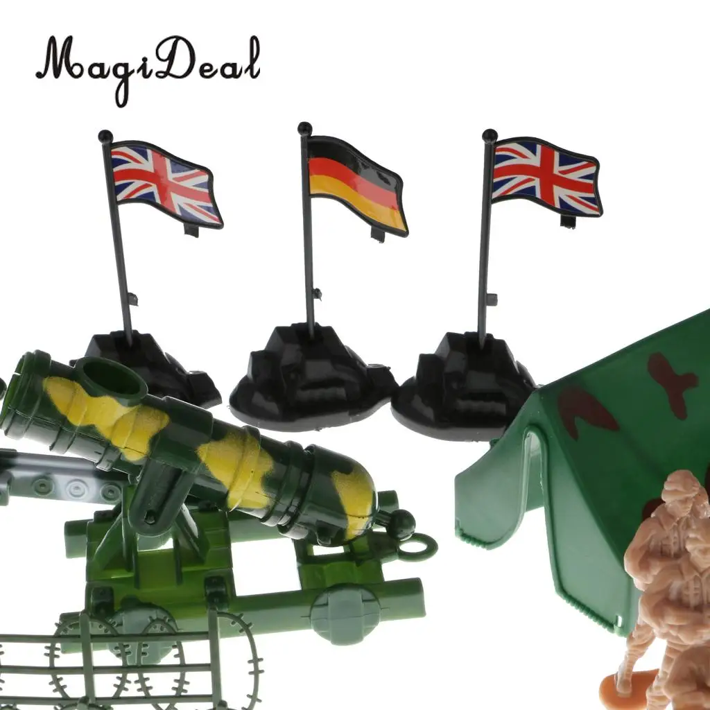 

MagiDeal 300Pcs/Set Plastic Soldier 5cm Army Figures Playset for Army Base Scene Scenery Model for Adult Children Toy Gift Decor