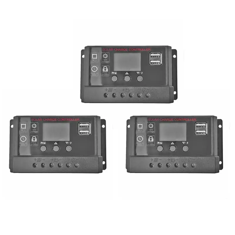 60A/50A/40A 12В 24В Автоматический Контроллер заряда PWM контроллеры LCD двойной USB 5V Выход