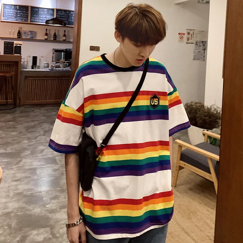 New Male t-shirt summer Fashion streetwear Stripe Short Sleeve T Pity 5 Fivepence tops hip hop Free shipping Black Thin | Мужская одежда