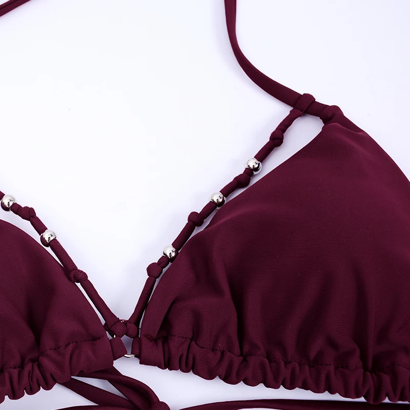 

1set Sexy Women Bikini Set Swimwear Push-Up Padded Bra Swimsuit Beachwear Triangle Swimwear Bathing