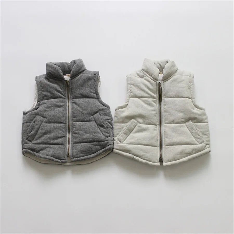 

Детский вельветовый жилет, утепленный жилет в стиле ретро для маленьких девочек, однотонный Повседневный жилет, одежда для малышей, Детская...