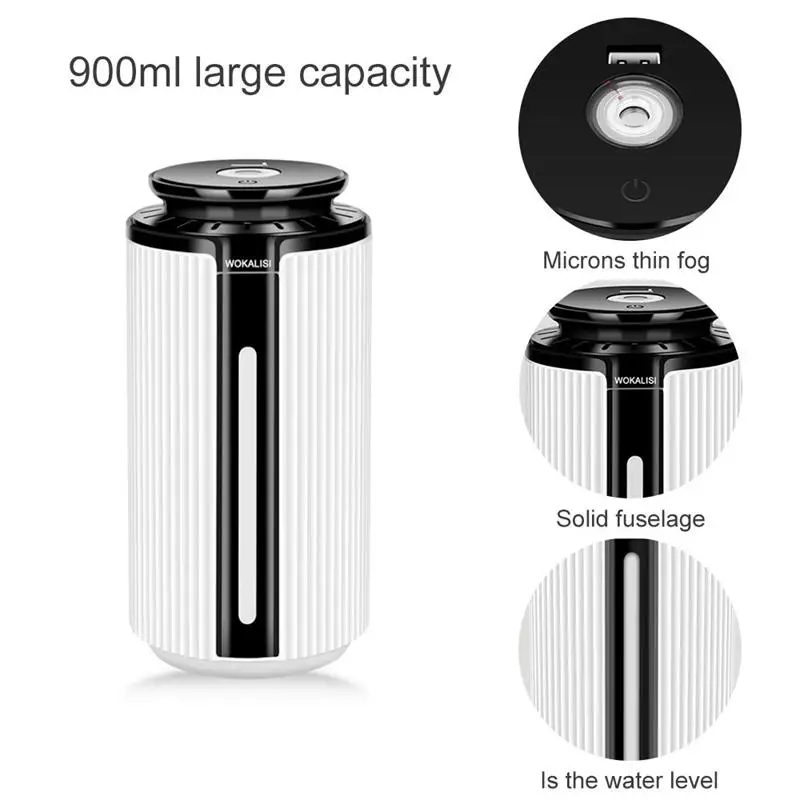 900ML Ultrasonic Air Humidifier Soft Light USB Essential Oil Diffuser Car Purifier Aroma Anion Mist Maker for Office/Home/Yoga | Бытовая