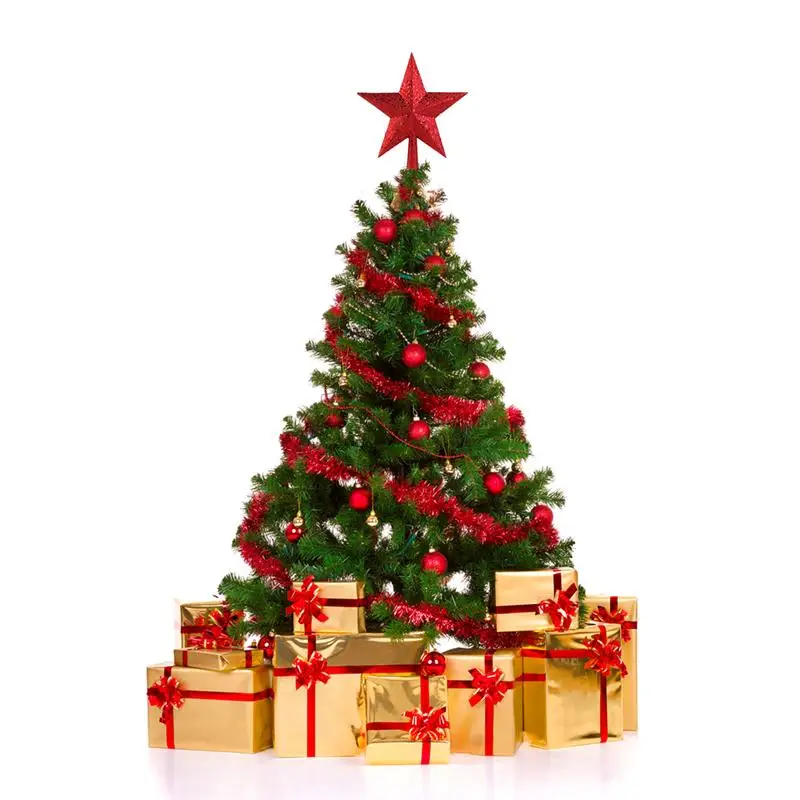 NICEXMAS 9 дюймов Красная звезда Рождественская елка Топпер сверкающие сокровища