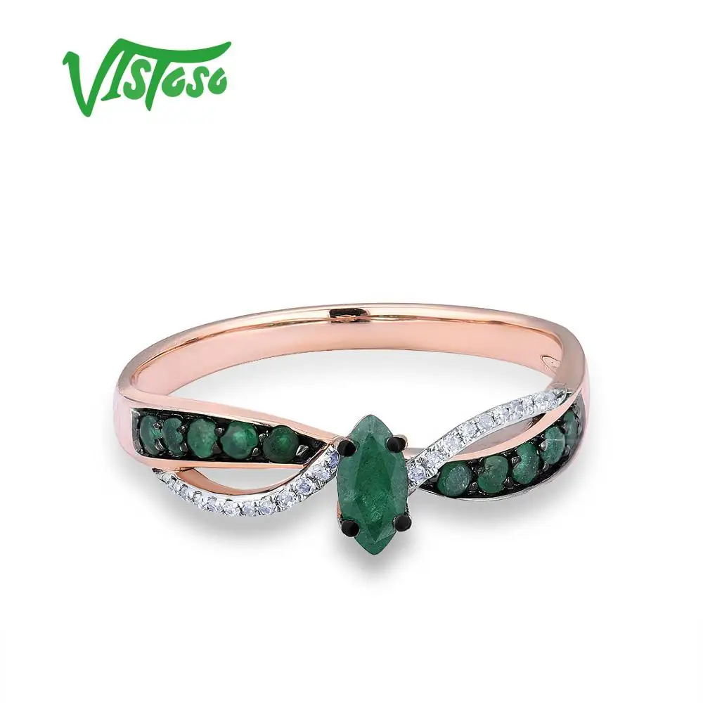 VISTOSO 14 K 585 кольца из розового золота для женщин подлинное кольцо Волшебное