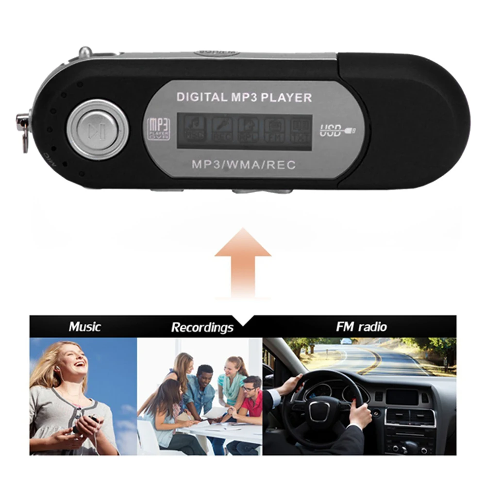 Экран MP3 U disk No. 7 карта аккумулятора USB встроенный радиоприемник черный|MP4-плееры| |