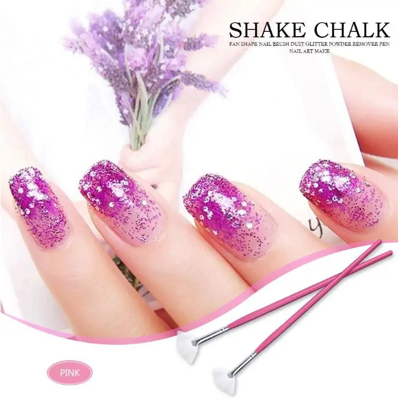 Веерная Кисть для ногтей 1 шт. пылеуловитель блестящее средство снятия пудры