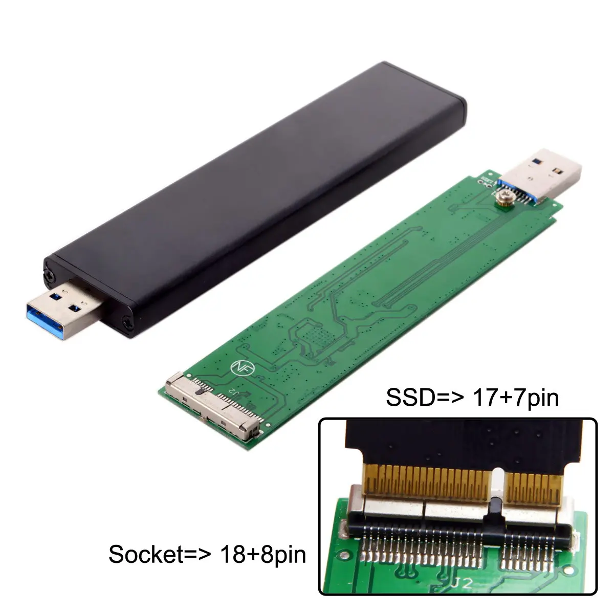 Usb 3 0 до 17 + 7Pin Ssd Hdd жесткий диск картридж для 2012 Macbook Air A1465 A1466 Pro A1425|USB