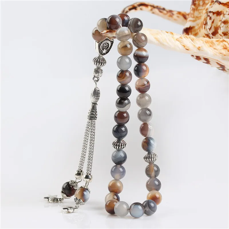 LOSHEREN оптовая продажа с фабрики натуральные Агаты мусульманские четки Tasbih