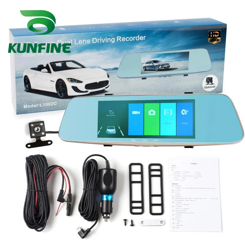 Автомобильный видеорегистратор KUNFINE автомобильная зеркальная камера 10 дюймов с