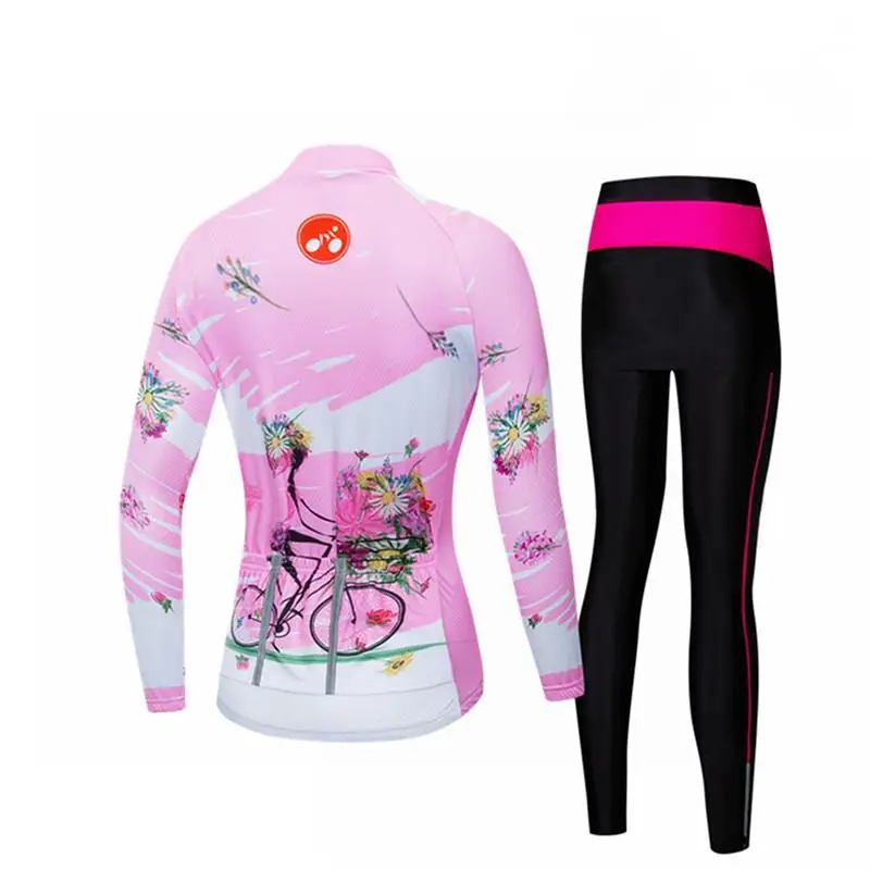 Weimostar Brand Cycling Jersey Set Women Long Sleeve Clothing Autumn Mountain Bike Kit Sport Bicycle Wear Clothes | Спорт и