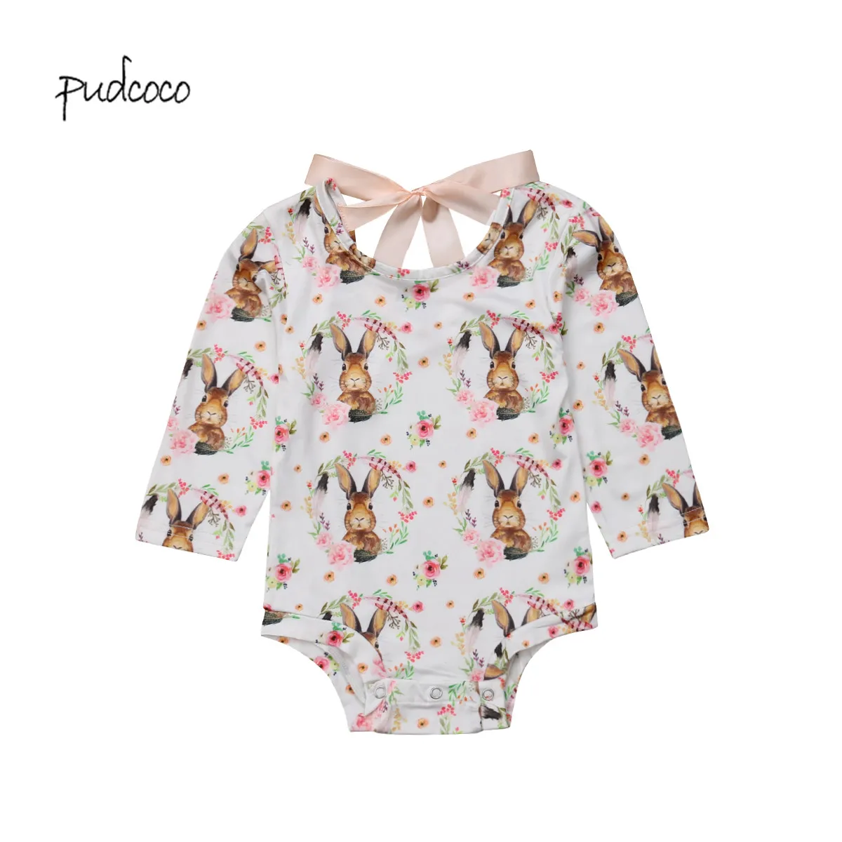 Pudcoco Новый бренд хлопок для новорожденных девочек животных Кролик с длинным