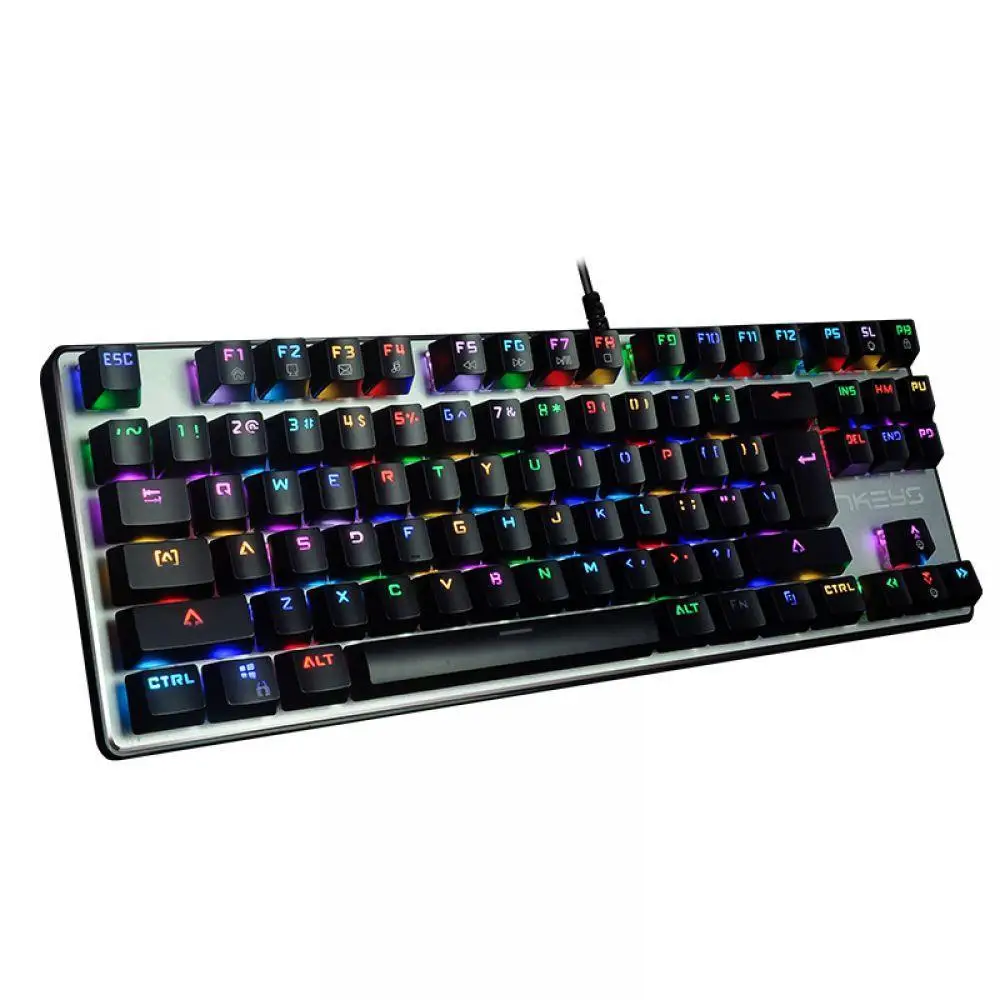 Игры Механическая клавиатура 87 клавиши Настоящее RGB синий переключатель