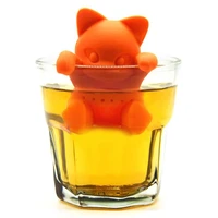 1pcs silicone kitten shaped tea infuser reusable tea strainer coffee herb filter for home loose leaf diffuser accessories