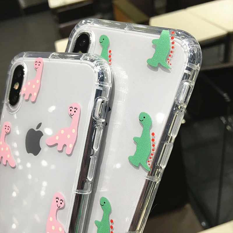 Милый мультяшный чехол LOVECOM с динозавром для телефона iPhone 12 11 Pro Max Mini XS XR X 7 8 6S Plus