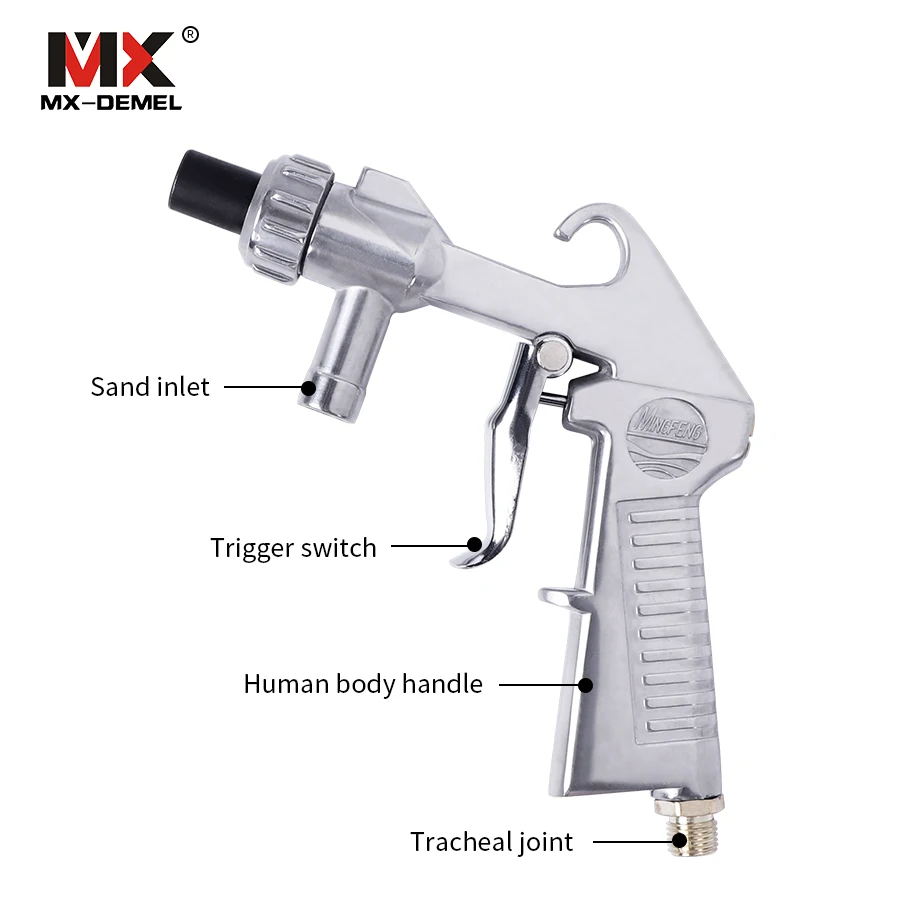 High Quality Abrasive Air Sand 1 Ceramic Nozzle Steel Suction Pipe Industrial Sandblaster Gun Blasting Kit | Инструменты