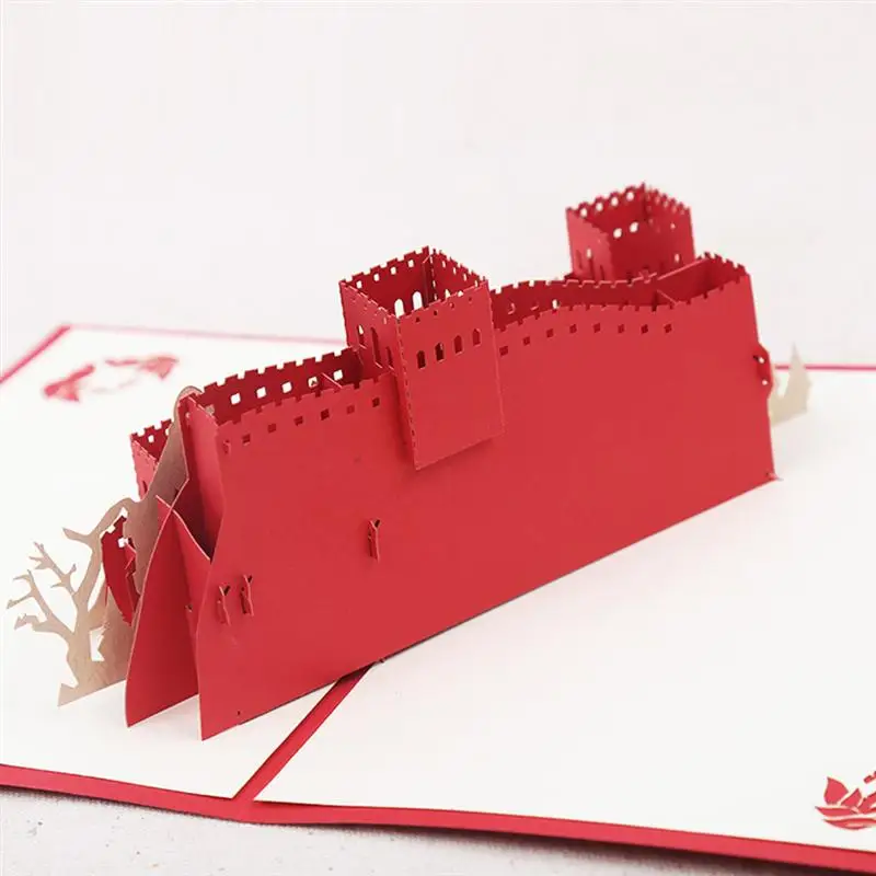 1 шт 3D всплывающие поздравительные открытки на Великую стену ручной работы