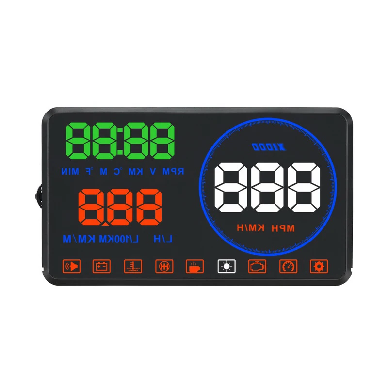Head Up Display Car Windscreen M9 Speedmeter Driver's Safety Warning System Projector 5.5'⟊r HUD OBD2 | Автомобили и