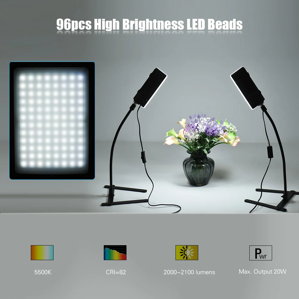 Andoer LED Video Light Kit Tabletop Rectangular Flexible Hose Base for Still Life Product Photography | Электроника