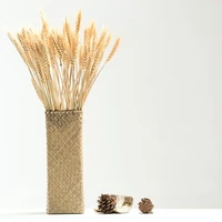 handmade wicker flower basket organizer natural straw vintage rattan vase home decorative desk storage container gift