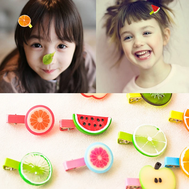 

Свадебные детские акриловые оранжевые милые фруктовые приморские девушки клубника дети киви 1 шт. заколки для волос карамельного цвета акс...