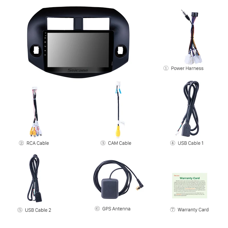 Seicane 2Din Android 9 1 мультимедийный плеер 10 дюймов для 2007 2008 2009 2010 2011 Toyota RAV4 GPS авто