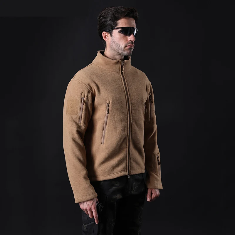 Uniqstore зимняя тактическая флисовая куртка Мужская город много карманов теплая