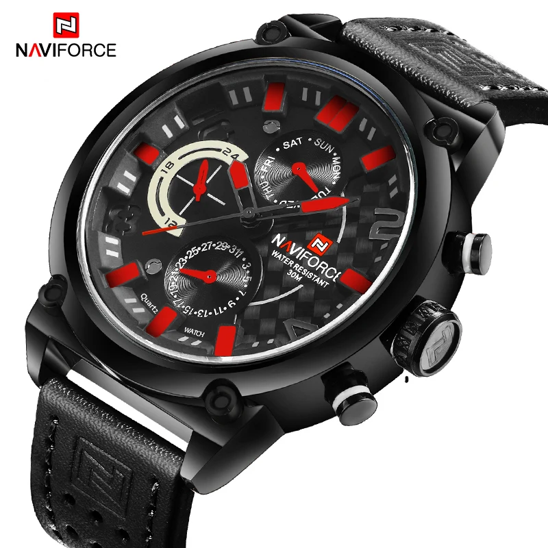 Naviforce модные Повседневное Элитный бренд аналоговые кварцевые часы человек