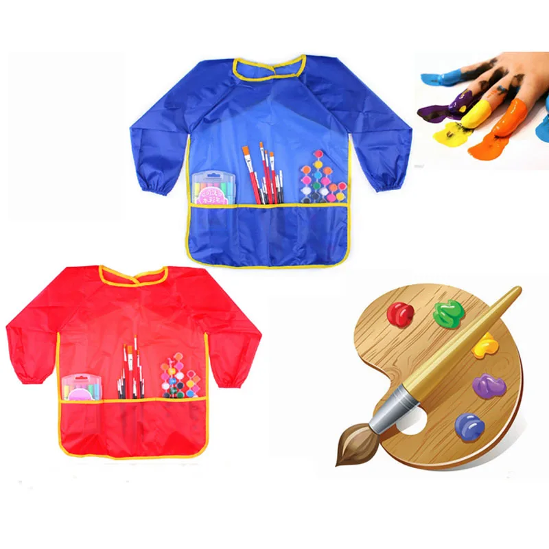 Children Kids Household Cartoon Apron Sleeves Painting Kitchen Baking Craft Waterproof Birthday Party Gift Daily Wear|Украшения своими