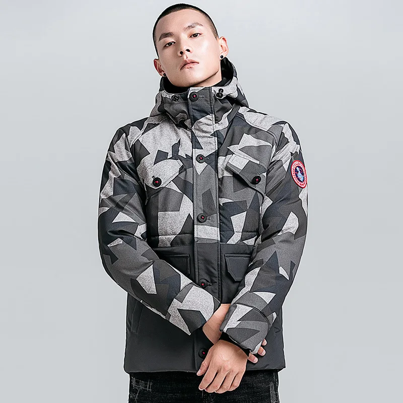 Uniqstore для мужчин s парка зимнее пальто мода камуфляжная толстовка хлопок