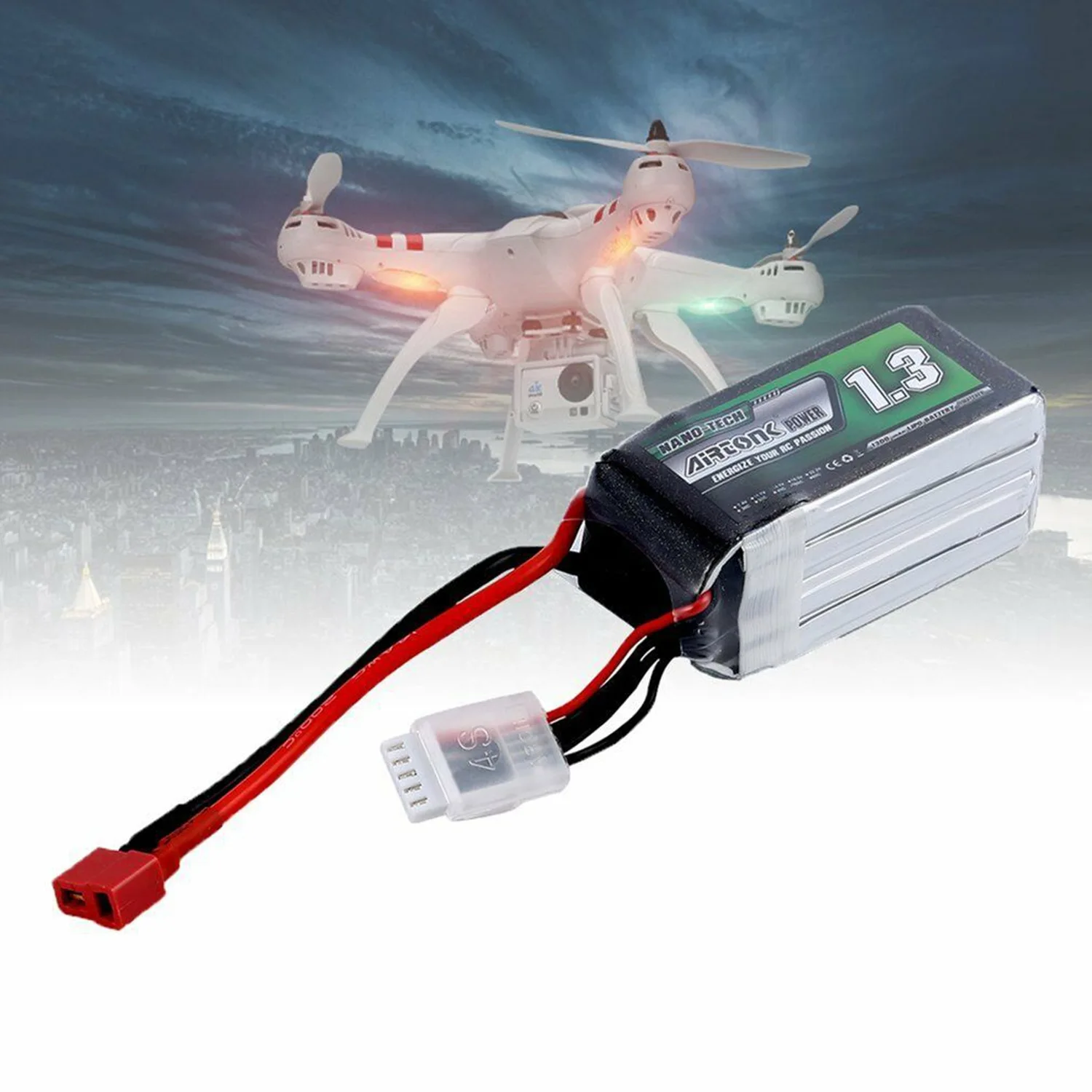 Airtonk 14 8 V 1300Mah 30C 4S 1P Lipo батарея T вилка для Радиоуправляемый Дрон автомобиль |