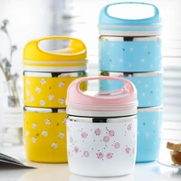 japanese lunch box for children portable thermos for food storage container stainless steel kids thermal bento box
