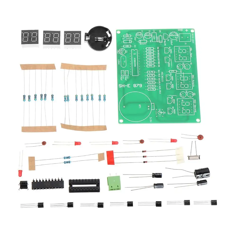 Набор электронных часов DIY AT89C2051 9 В 12 в цифровой светодиодный набор шесть 6 бит
