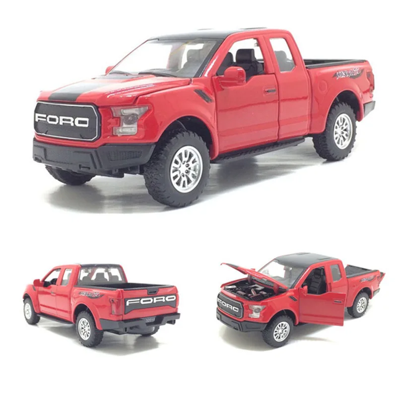 1:32 Сплав Ford F150 Raptor пикап игрушечные модельные машинки звуковой светильник