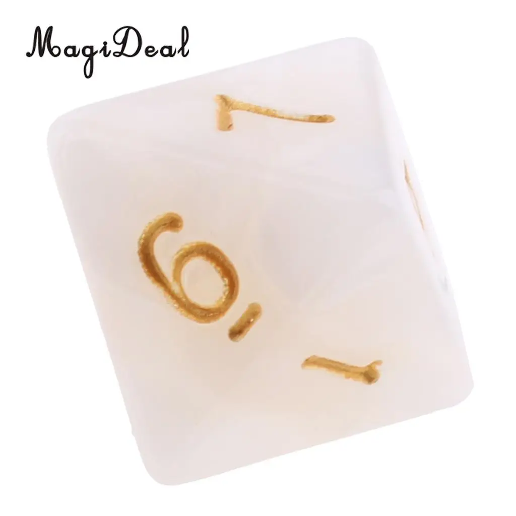 MagiDeal 10 шт./лот 8 односторонние акриловые кости D8 многогранные для вечерние