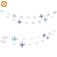 1pc cloudplane banners baby showers party garlands decoration kids birthday happy hanging background garlands party supplies