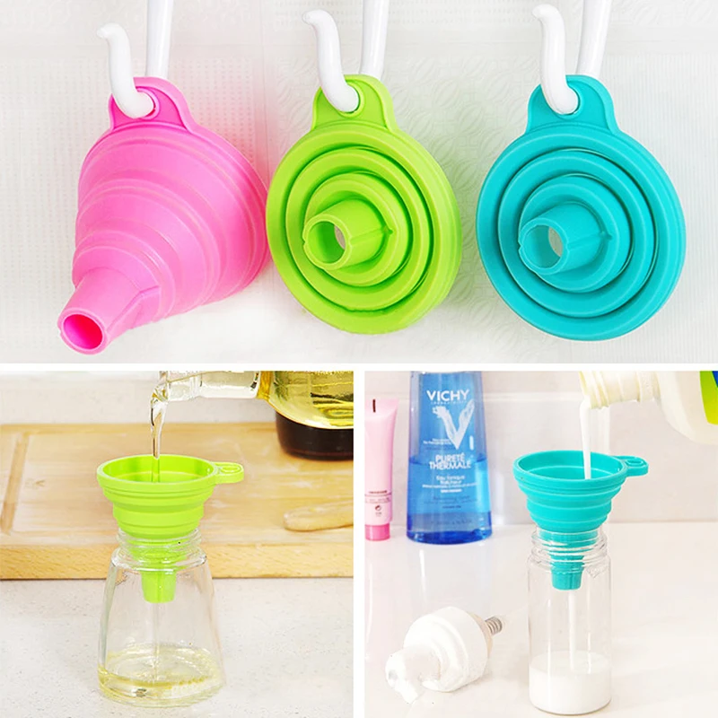 HOOMIN Mini Silicone складывающиеся воронки портативный складной бункер|Набор посуды| |